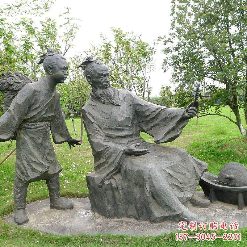 鹤壁八大山人情景雕塑-中国明末清初知名画家朱耷公园情景小品