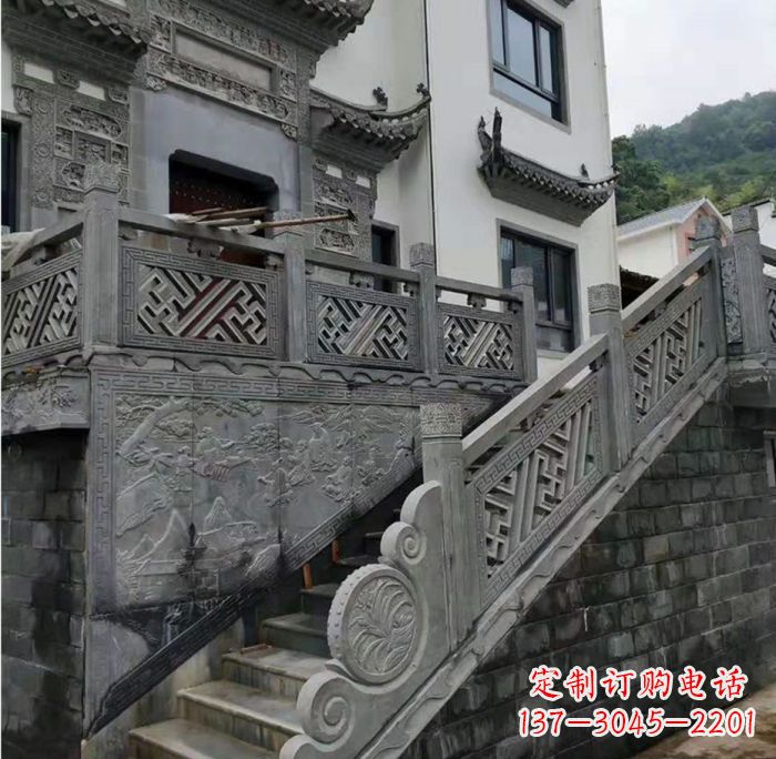 鹤壁别墅景观仿古石雕栏板_2