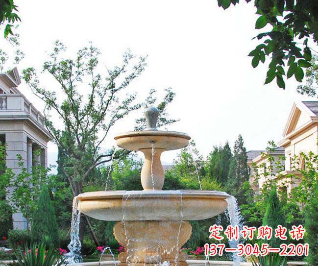 鹤壁别墅景观晚霞红喷泉石雕