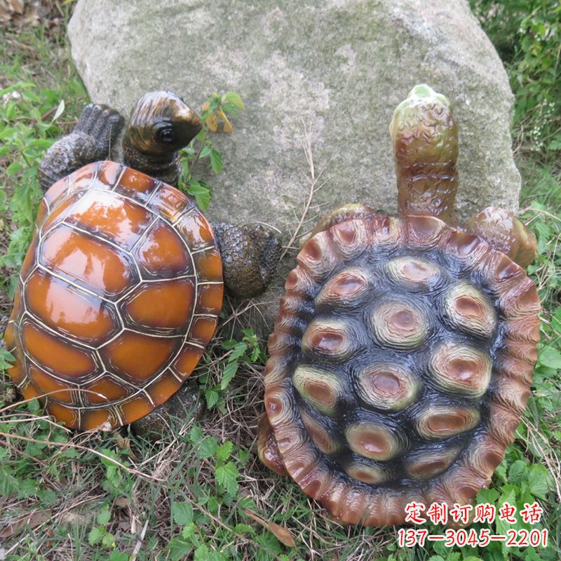 鹤壁玻璃钢海龟雕塑精致美观的园林装饰品