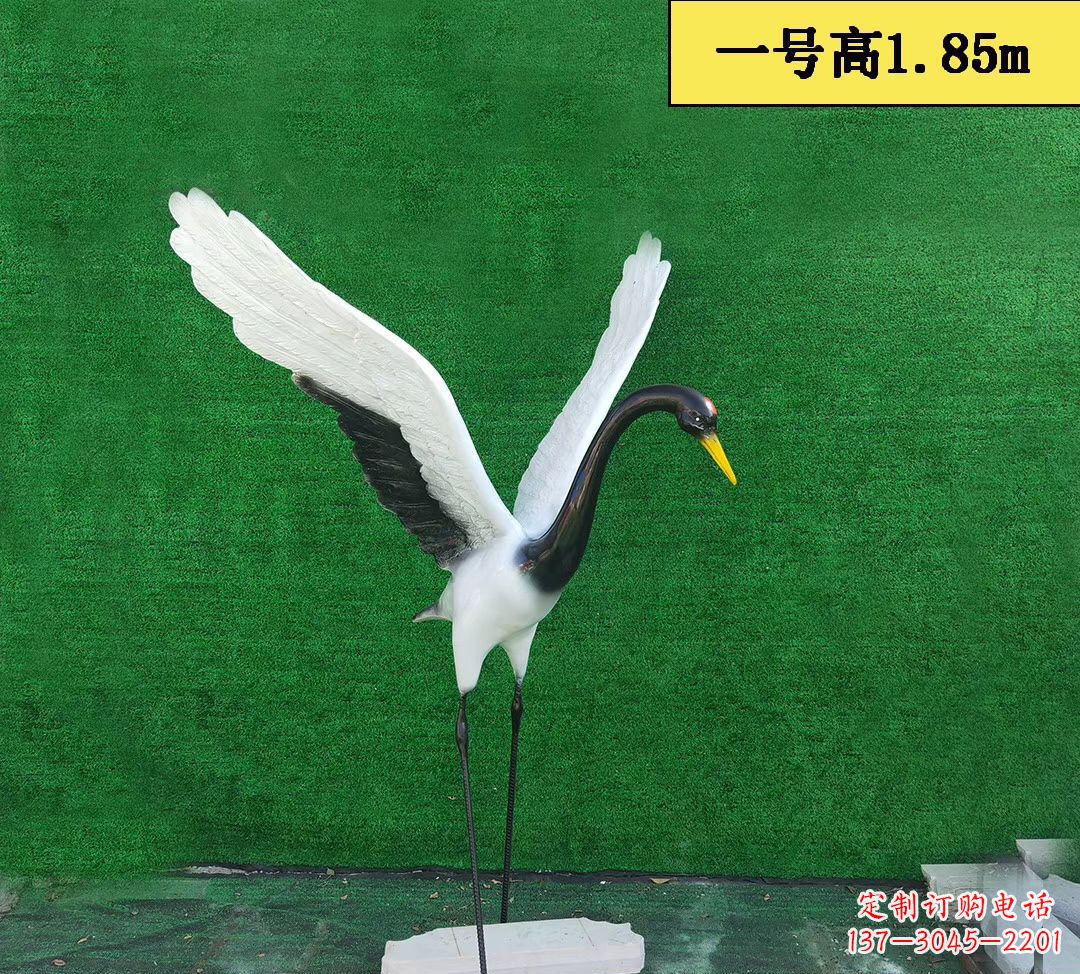 鹤壁仙鹤雕塑玻璃钢仿真景观动物雕塑