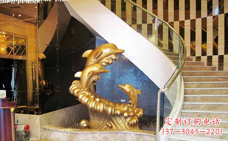 鹤壁玻璃钢海豚雕塑精美的艺术精品