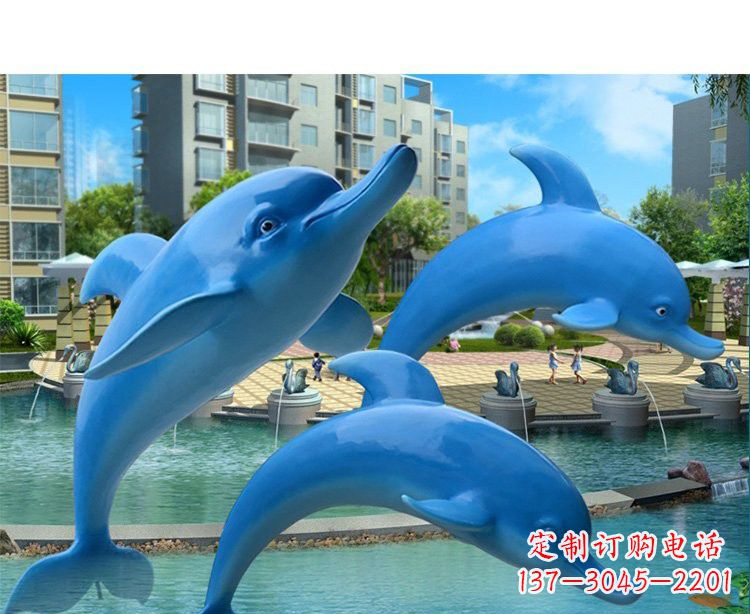 鹤壁玻璃钢海豚雕塑灵动而美丽