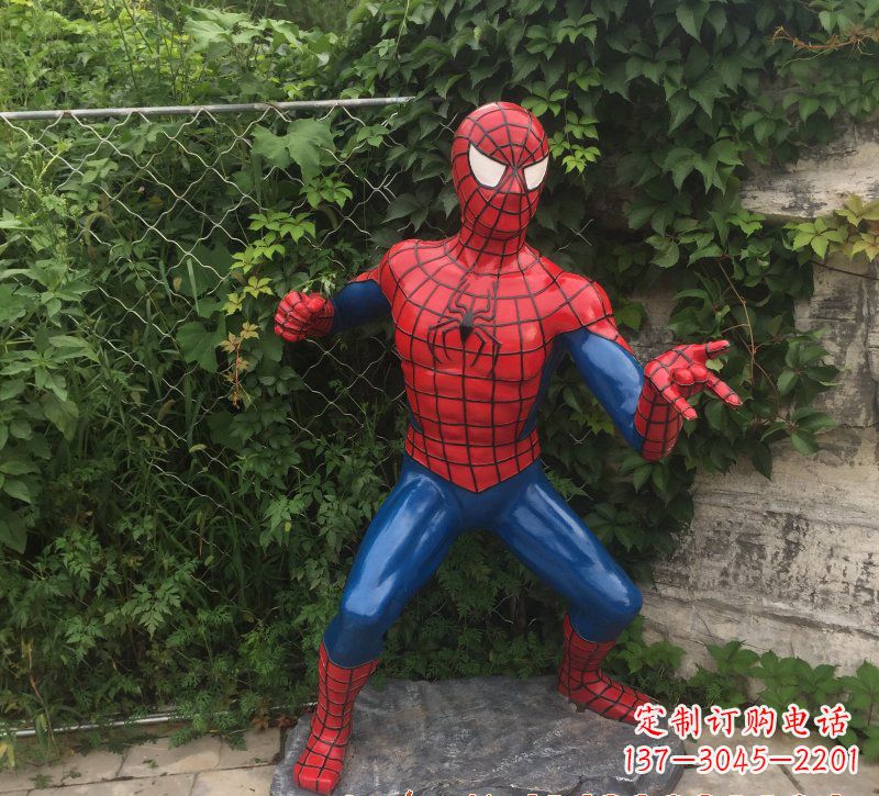 鹤壁玻璃钢蜘蛛侠一座精致的雕塑