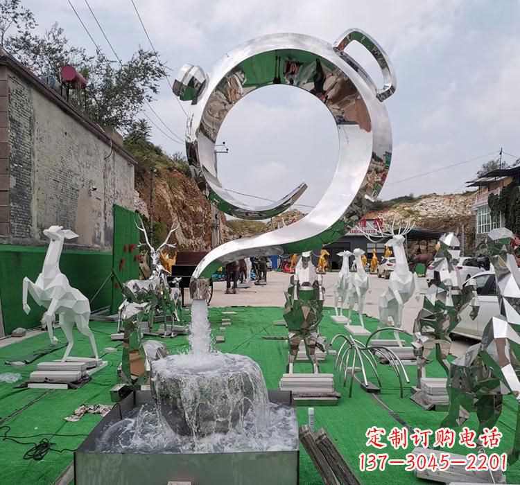 鹤壁不锈钢茶壶雕塑精致美观的艺术品