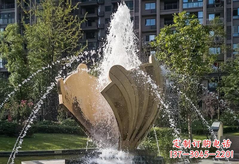 鹤壁不锈钢贝壳喷泉雕塑精美而又耐用