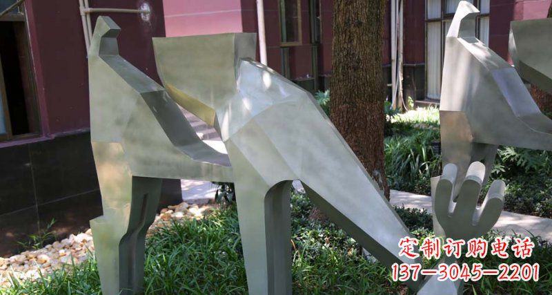 鹤壁精美的不锈钢梅花鹿雕塑