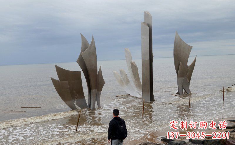 鹤壁不锈钢船帆海边景观雕塑