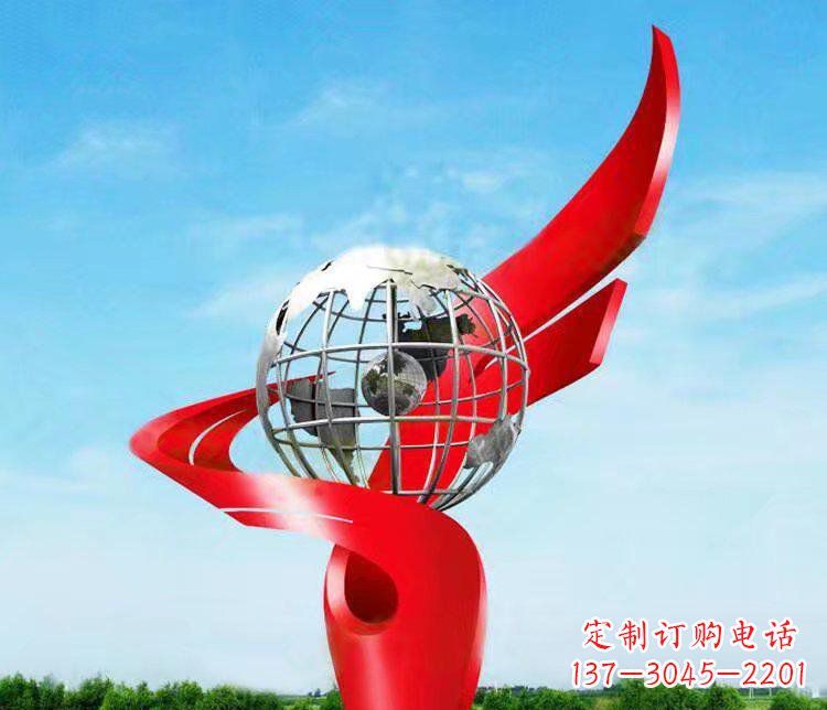 鹤壁不锈钢地球雕塑精美的艺术品