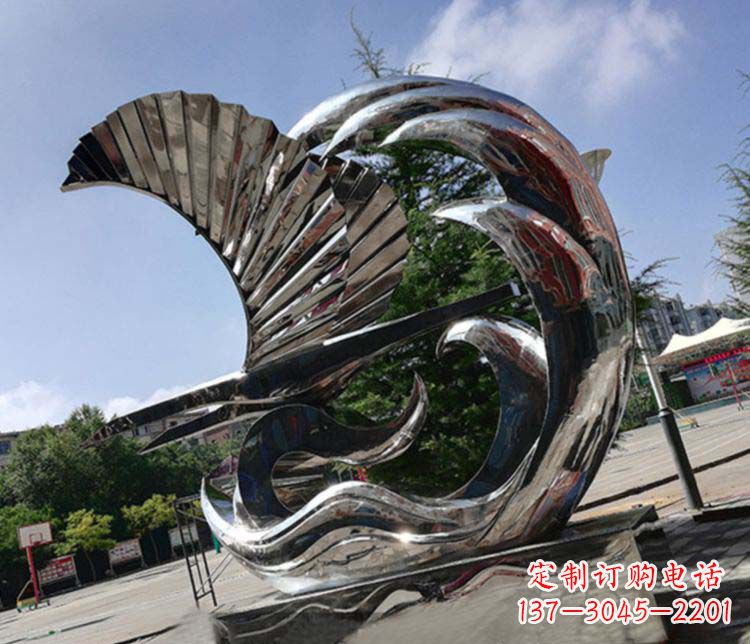 鹤壁不锈钢帆船雕塑象征海上生活的艺术精品