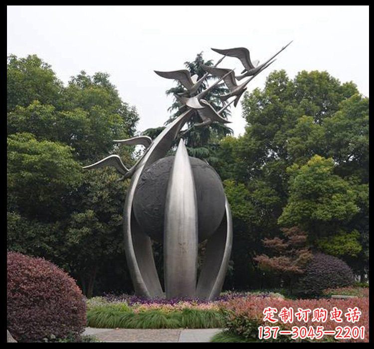 鹤壁不锈钢天鹅雕塑