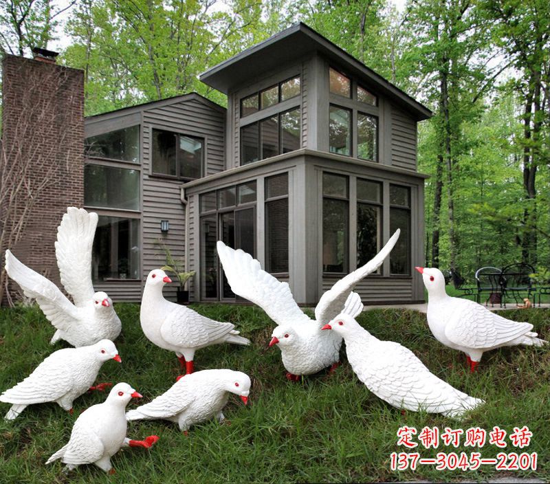 鹤壁不锈钢制作的精美鸽子雕塑