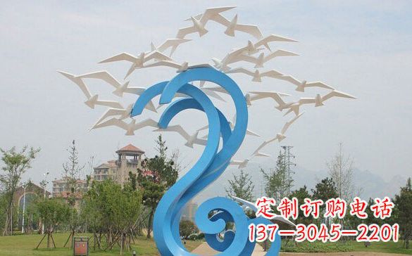 鹤壁不锈钢抽象海浪和海鸥