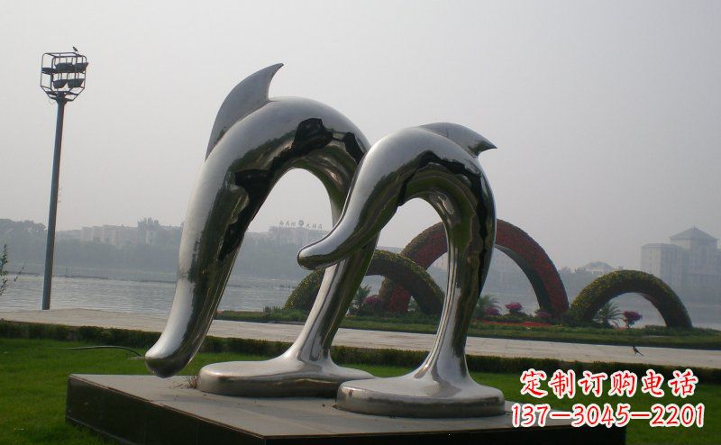 鹤壁精美不锈钢海豚雕塑