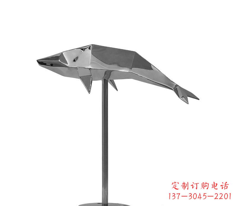 鹤壁不锈钢抽象海豚雕塑