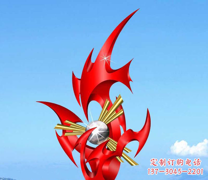鹤壁不锈钢火苗雕塑