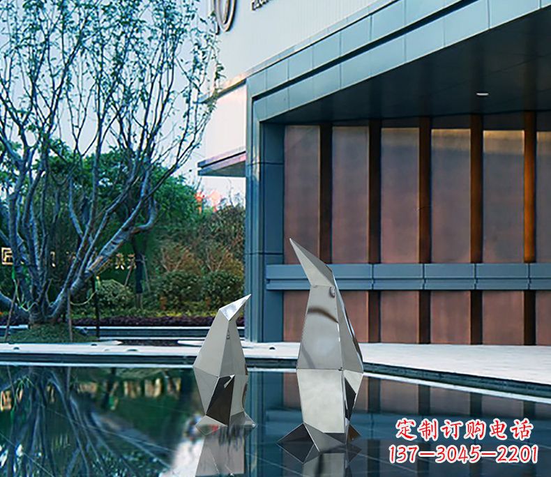 鹤壁不锈钢企鹅雕塑一件来自大自然的艺术品