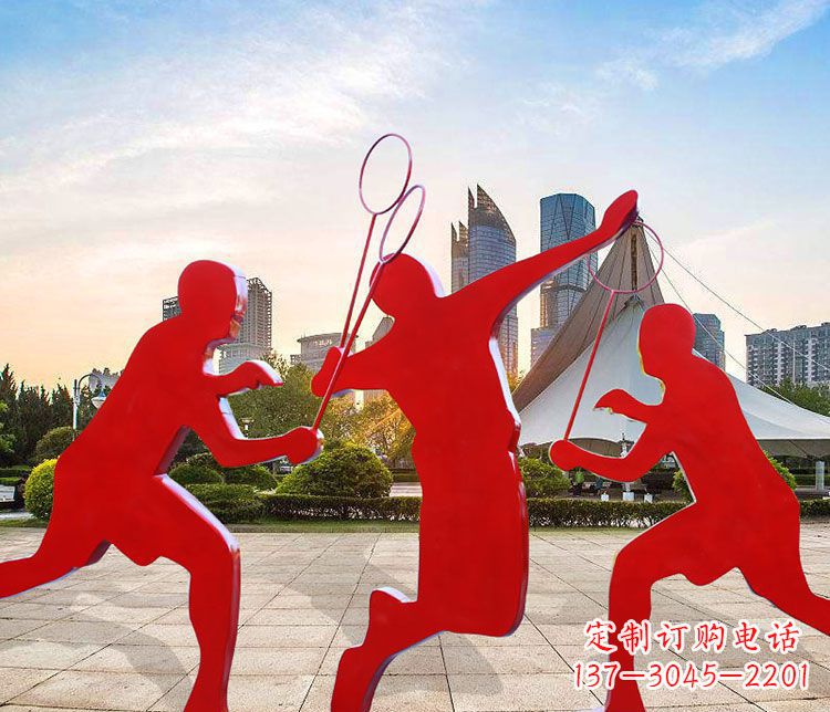 鹤壁羽毛球雕塑以不锈钢为原料的精美艺术品