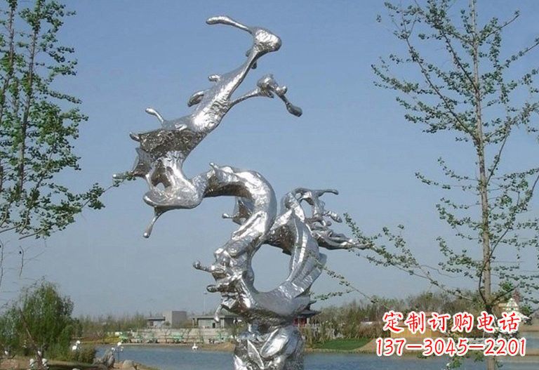 鹤壁不锈钢蛟龙出海雕塑