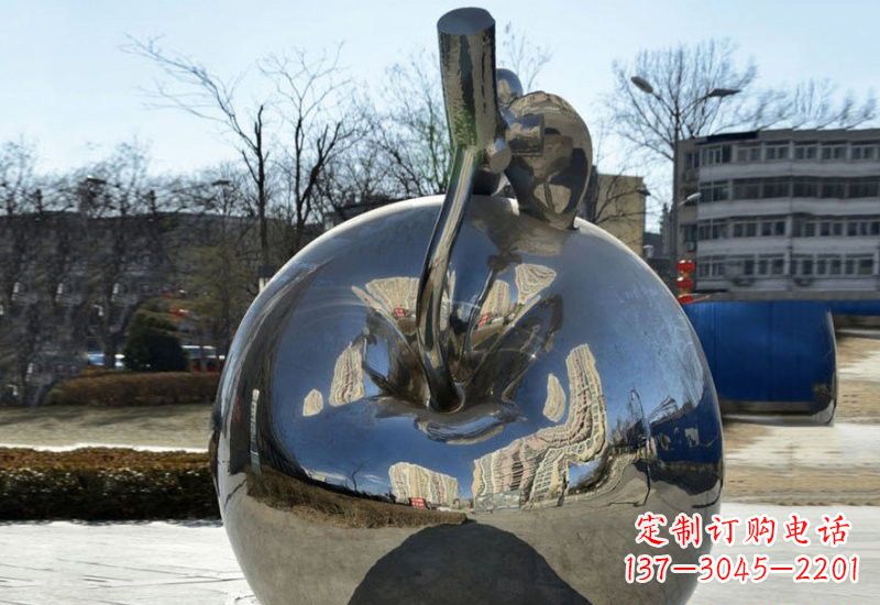 鹤壁精致的不锈钢苹果雕塑