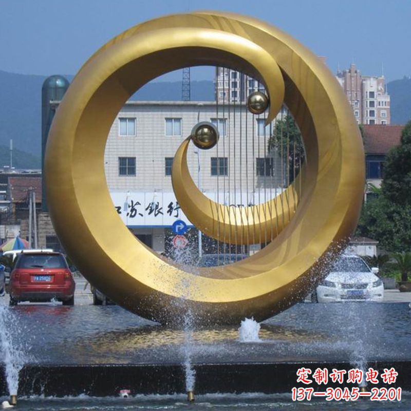 鹤壁不锈钢抽象乐器喷泉睡觉景观雕塑