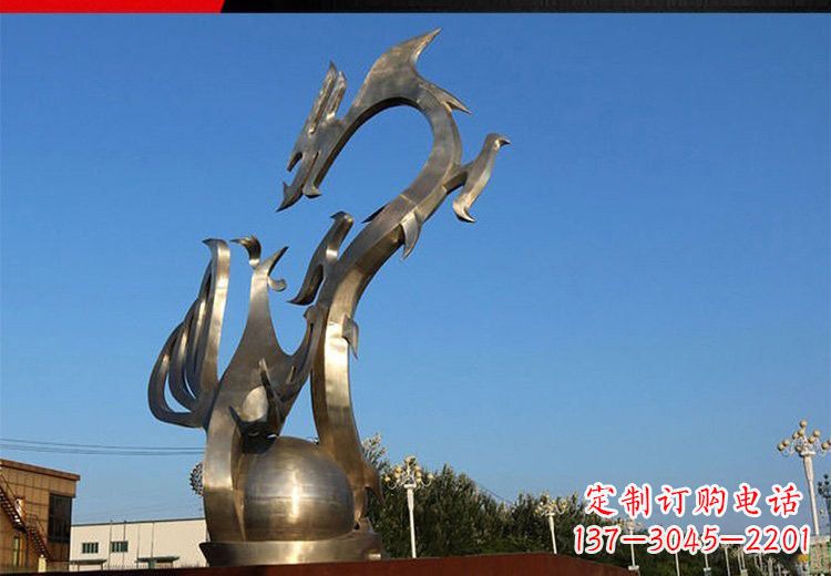 鹤壁不锈钢龙凤雕塑艺术精美的精品
