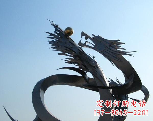 鹤壁不锈钢抽象龙戏珠