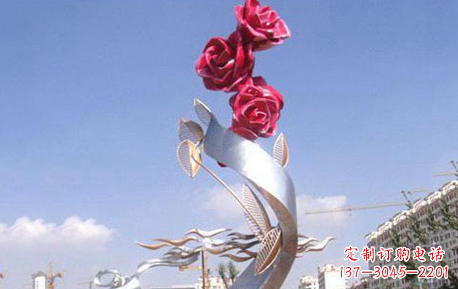 鹤壁精美不锈钢玫瑰雕塑
