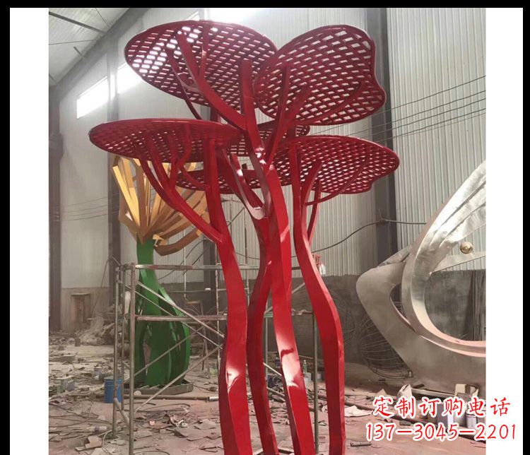 鹤壁不锈钢蘑菇景观雕塑