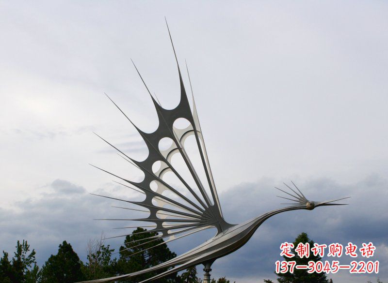 鹤壁不锈钢抽象鸟大型动物雕塑