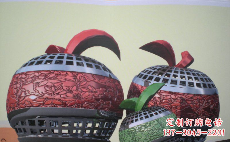 鹤壁不锈钢苹果雕塑