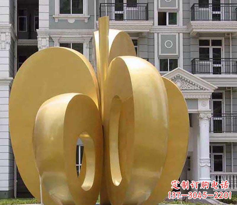 鹤壁不锈钢苹果雕塑极具视觉震撼力