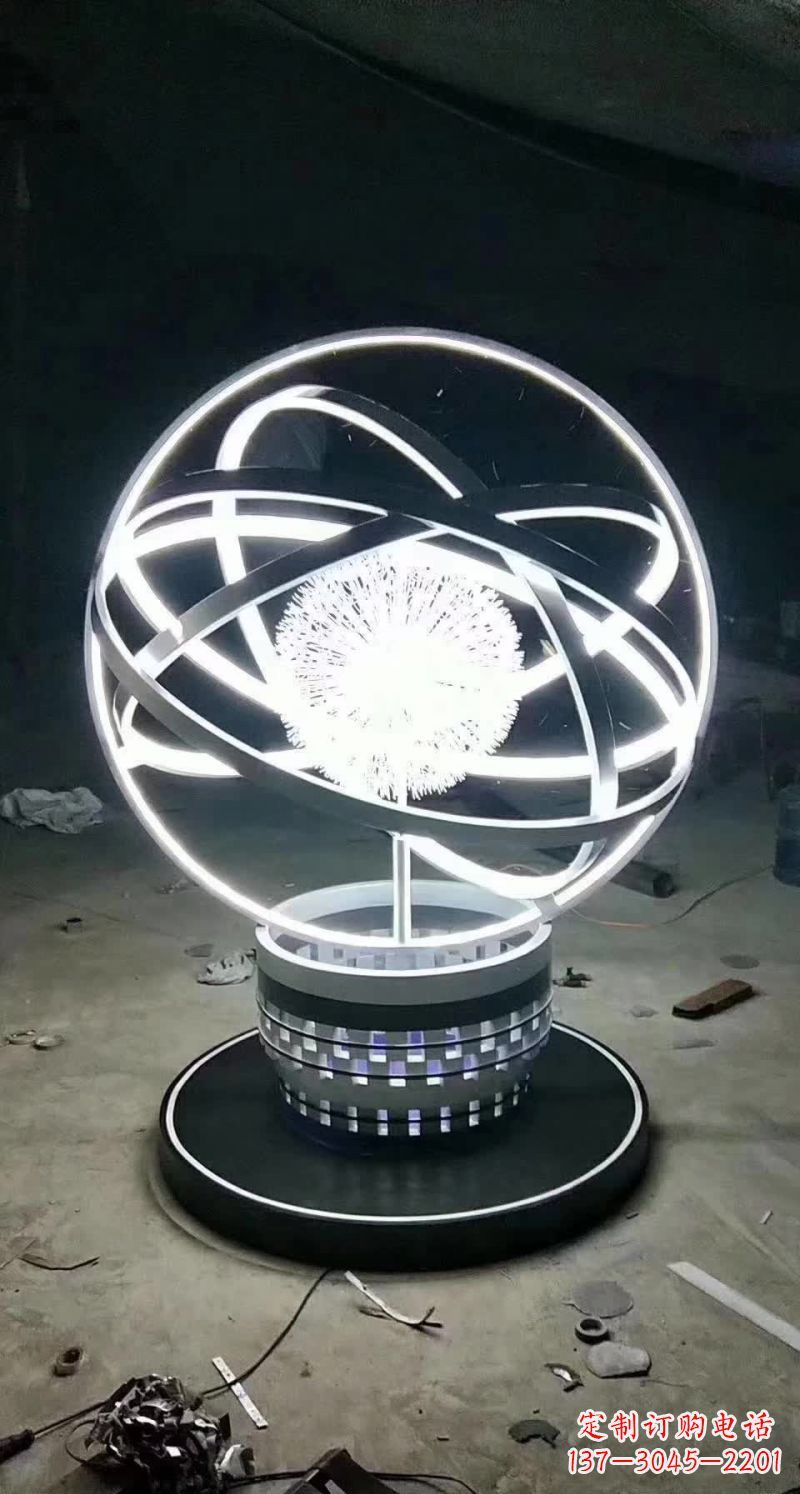 鹤壁不锈钢蒲公英圆环雕塑艺术之美