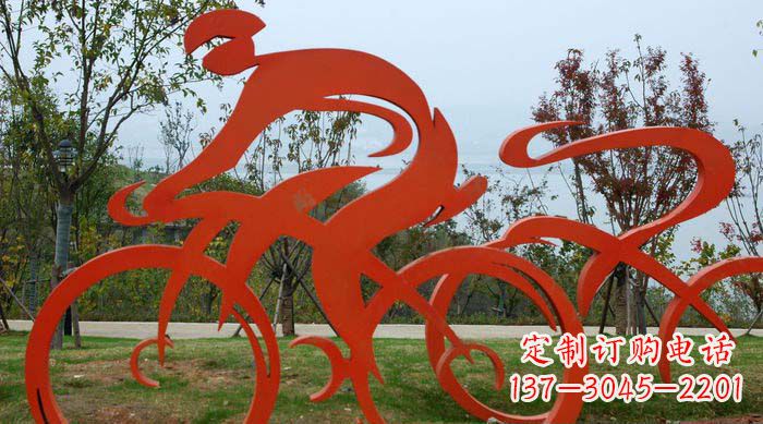鹤壁不锈钢自行车雕塑捕捉运动精神