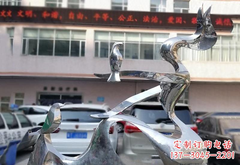 鹤壁表达和平的不锈钢鸽子雕塑