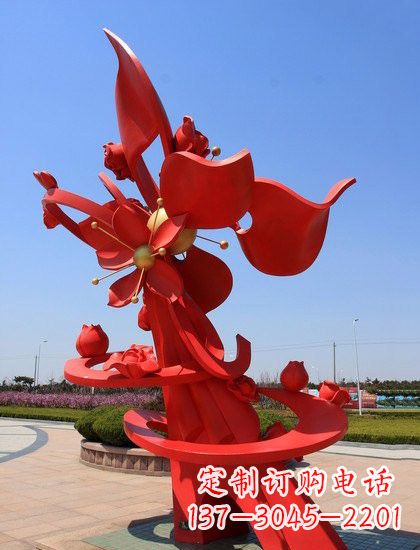 鹤壁不锈钢石榴花雕塑艺术与美学的完美结合