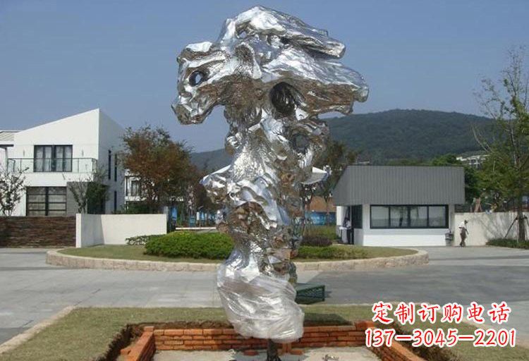 鹤壁不锈钢抽象太湖石雕塑