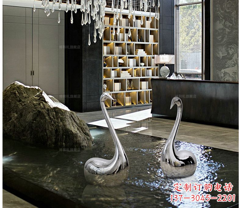 鹤壁精致的不锈钢天鹅雕塑
