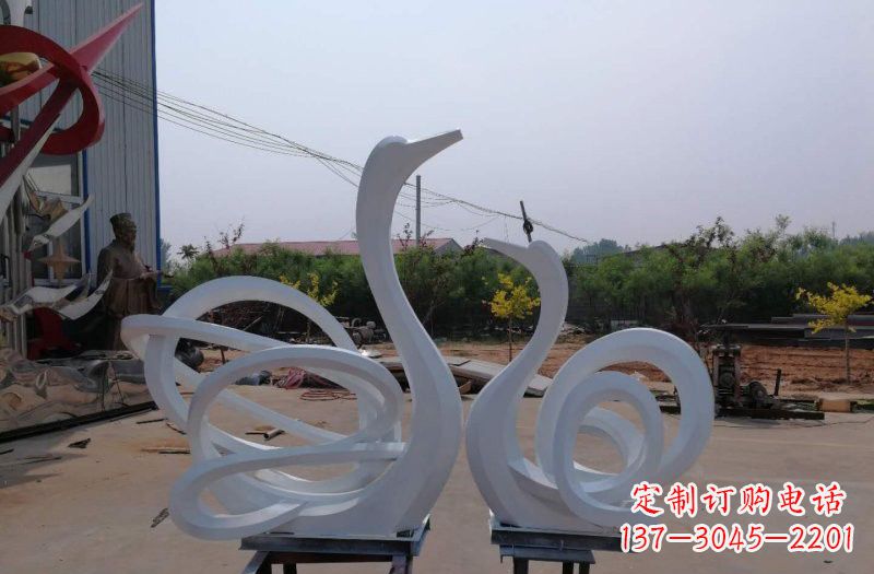 鹤壁精美不锈钢天鹅雕塑