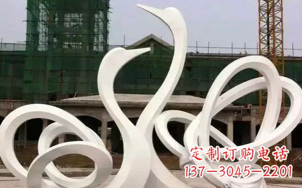 鹤壁不锈钢天鹅雕塑美丽而优雅
