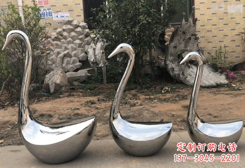 鹤壁不锈钢制作的天鹅雕塑