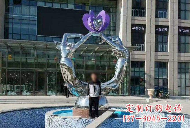 鹤壁不锈钢抽象女孩雕塑