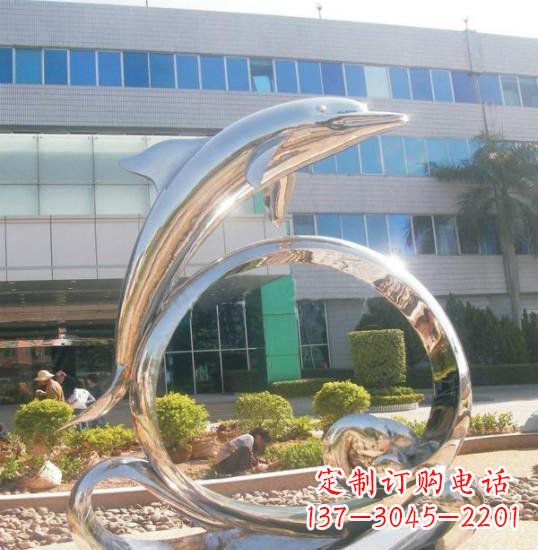 鹤壁不锈钢海豚雕塑精致而灵动