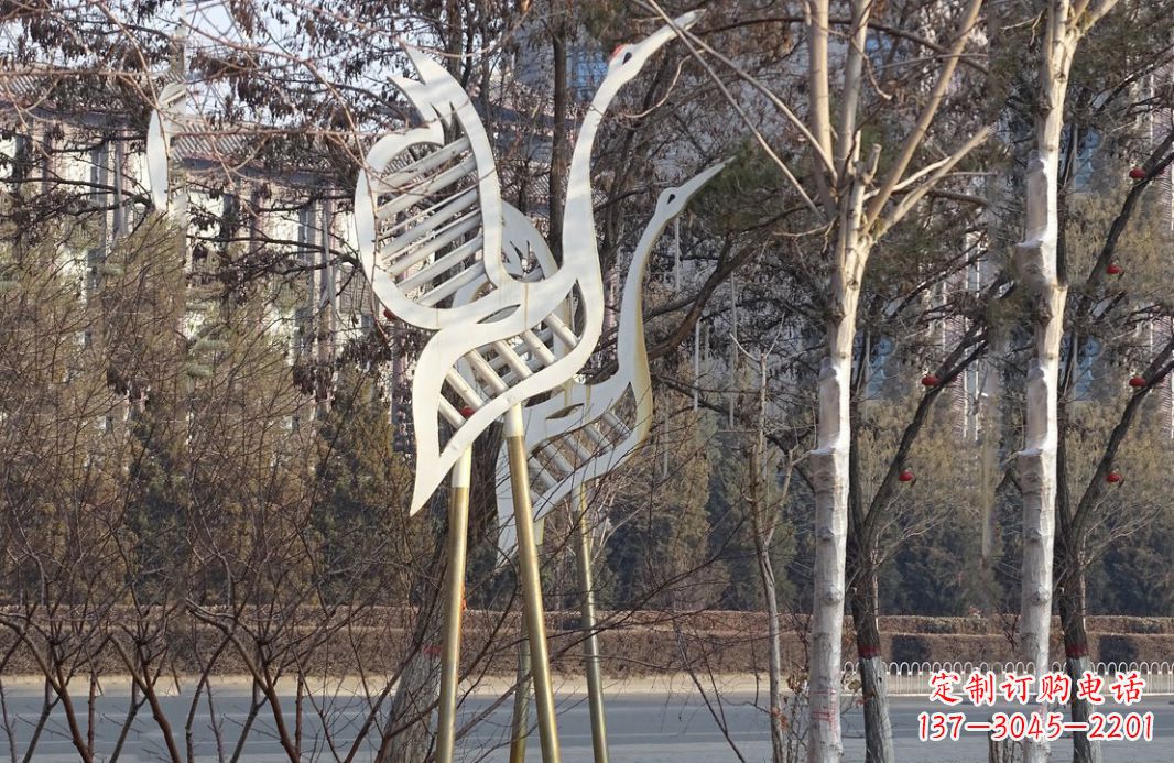 鹤壁不锈钢仙鹤雕塑精致的艺术之作