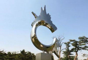 鹤壁不锈钢抽象龙头雕塑