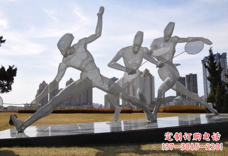 鹤壁精致的不锈钢羽毛球雕塑