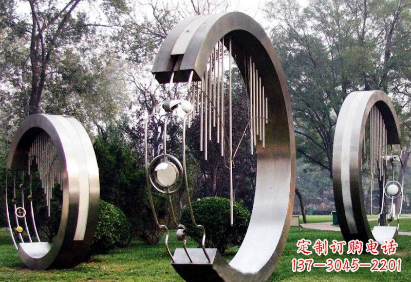 鹤壁不锈钢圆环雕塑——聆听之美