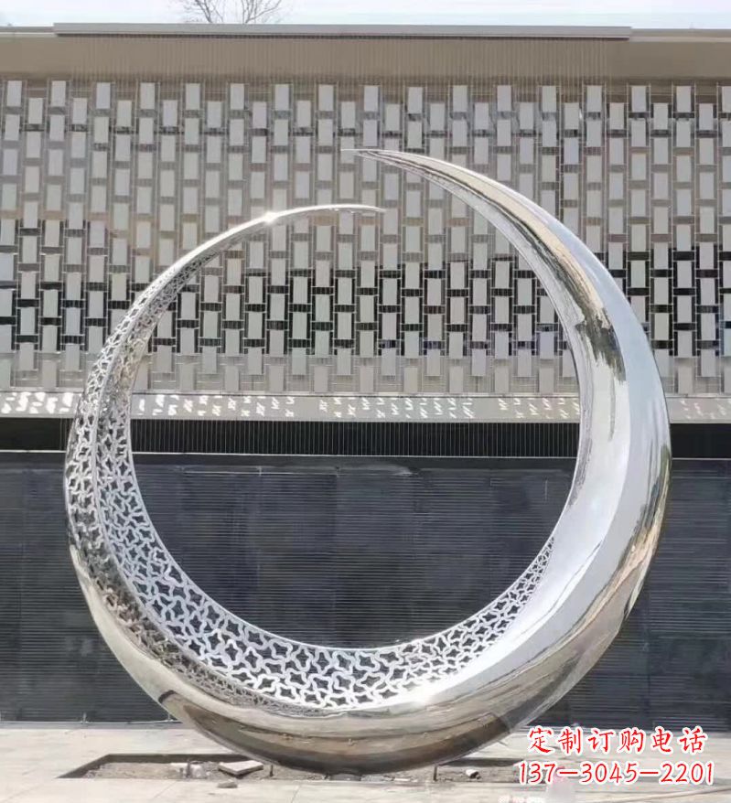 鹤壁不锈钢月亮雕塑精美的艺术之作
