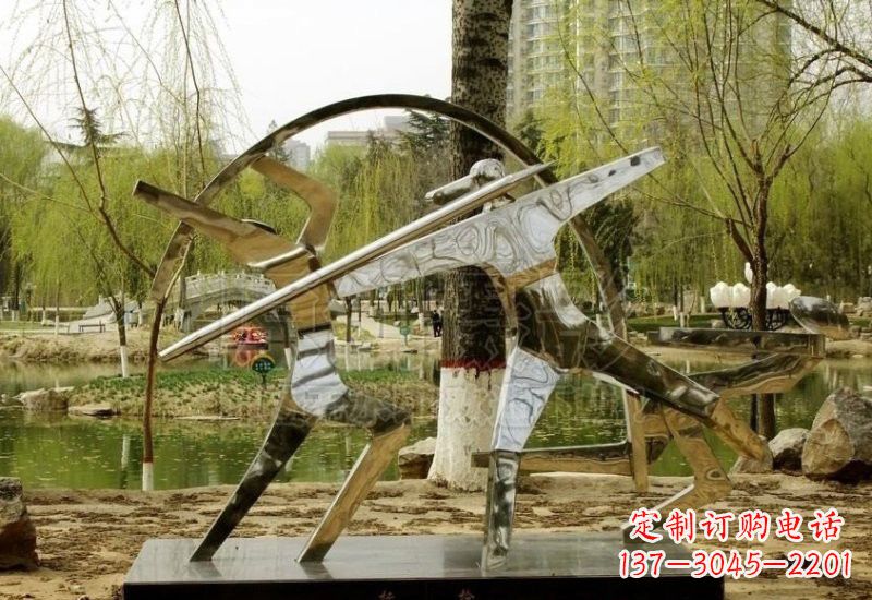 鹤壁不锈钢运动员雕塑