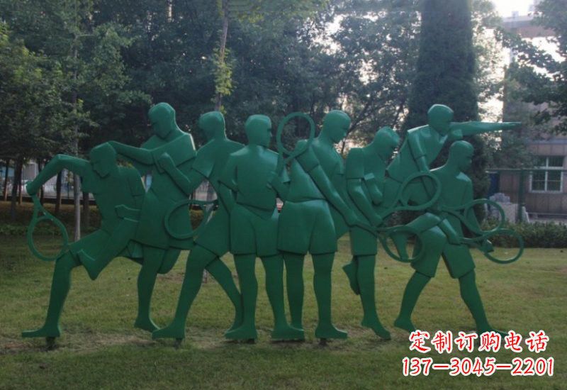 鹤壁不锈钢羽毛球人物雕塑精美绝伦